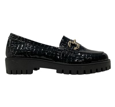 Παπούτσια OXFORD ZIZEL 827 Mαύρο Κροκό Λουστρίνι