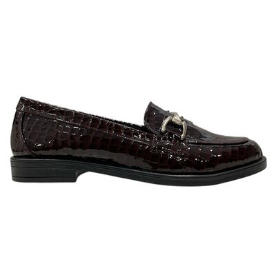 Παπούτσια OXFORD ZIZEL 920 Mπορντο Κροκό Λουστρίνι