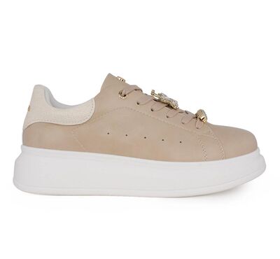 Γυναικεία Sneakers Seven 66-42EX301 123 ΜΠΕΖ ΠΛΑΤΙΝΑ