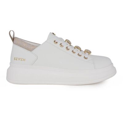 Γυναικεία Sneakers Seven SVN 66-22WEX105A 235 ΛΕΥΚΟ ΠΛΑΤΙΝΑ ΣΤΑΜΠΑ