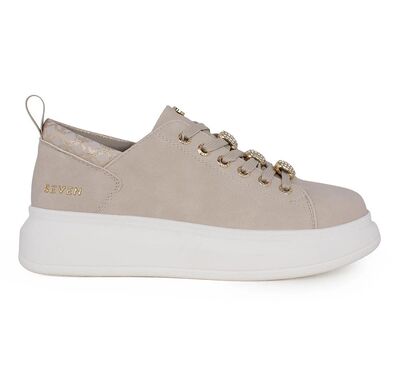 Γυναικεία Sneakers Seven SVN 66-22WEX105A 235 OFF WHITE ΠΛΑΤΙΝΑ ΣΤΑΜΠΑ