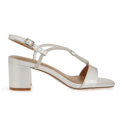 Γυναικείo Πέδιλο Seven W490E6144E94 ΑΣΗΜΙ ΣΤΡΑΣ