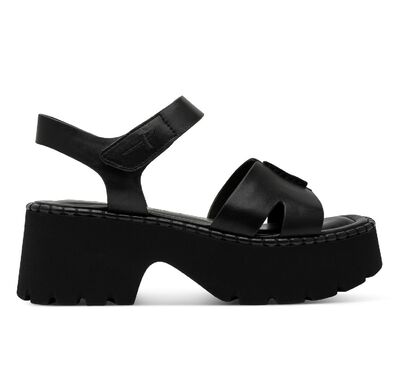 Γυναικείες πλατφόρμες Tamaris 1-28377-46-003 BLACK LEATHER