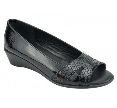 Παπούτσια Relax anatomic 10189-653 ΜΑΥΡO ΛΟΥΣΤΡΙΝΙ
