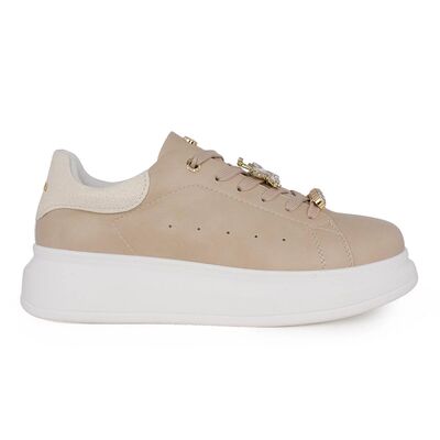 Γυναικεία Sneakers Seven 66-42EX301 123 ΜΠΕΖ ΠΛΑΤΙΝΑ