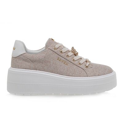 Γυναικεία Sneakers Seven  2008-51EX12 ΜΠΕΖ CANVAS ΛΕΥΚΟ