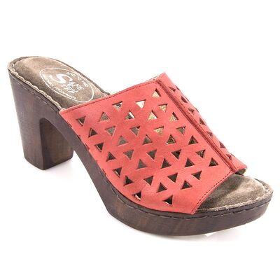 Δερμάτινη παντόφλα Safe Step 68733 Κόκκινο