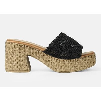 Boho mules MR -MIRA- 88800011 Mαύρο