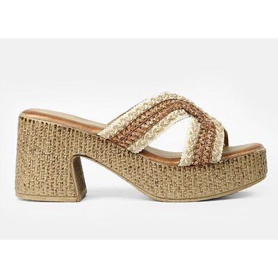 Boho mules MR -MIRA- 88800016 Μπεζ