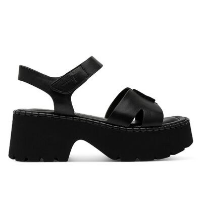Γυναικείες πλατφόρμες Tamaris 1-28377-46-003 BLACK LEATHER