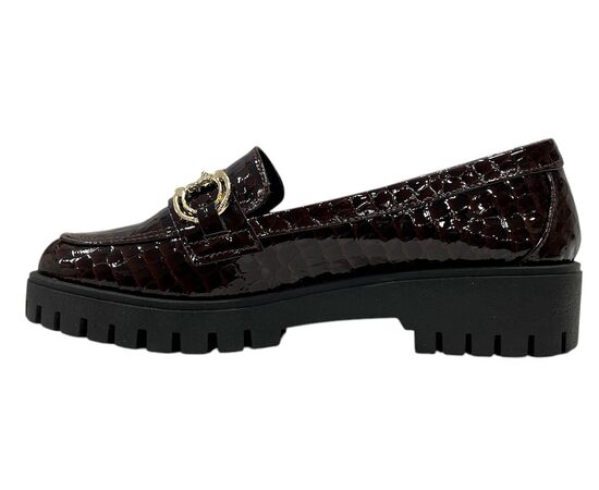 Παπούτσια OXFORD ZIZEL 827 Mπορντο Κροκό Λουστρίνι