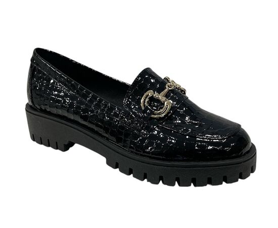 Παπούτσια OXFORD ZIZEL 827 Mαύρο Κροκό Λουστρίνι