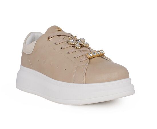 Γυναικεία Sneakers Seven 66-42EX301 123 ΜΠΕΖ ΠΛΑΤΙΝΑ