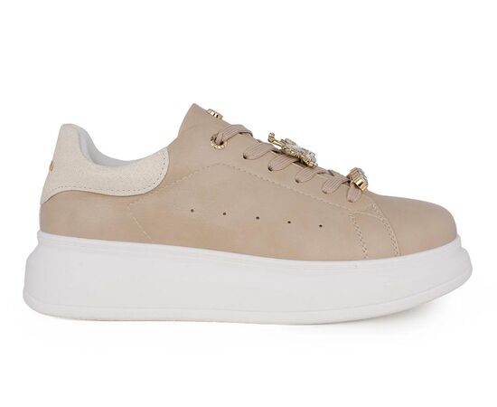 Γυναικεία Sneakers Seven 66-42EX301 123 ΜΠΕΖ ΠΛΑΤΙΝΑ