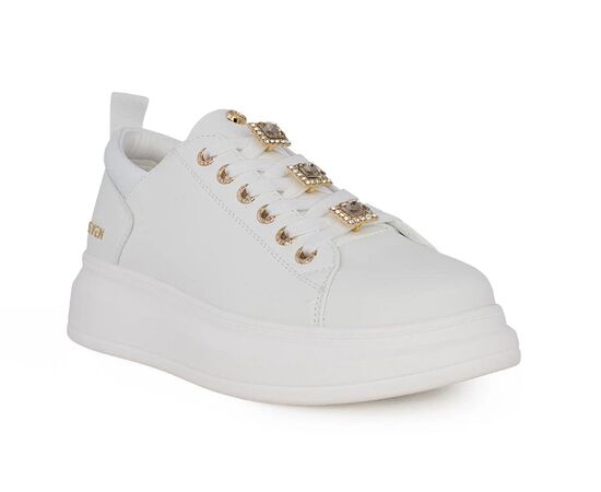 Γυναικεία Sneakers Seven SVN 66-22WEX105A 225 ΛΕΥΚΟ ΧΡΥΣΟ ΣΤΡΑΣ