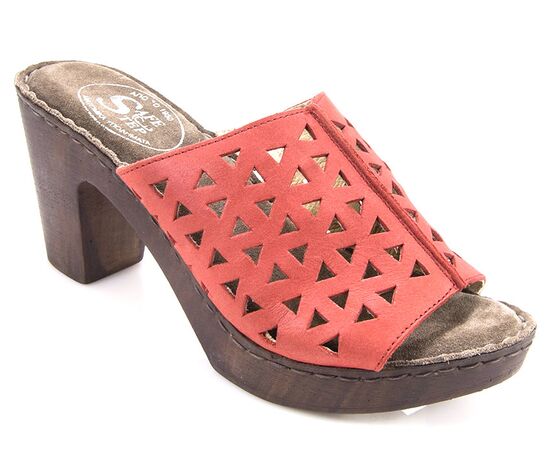 Δερμάτινη παντόφλα Safe Step 68733 Κόκκινο