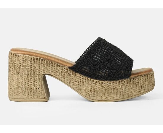 Boho mules MR -MIRA- 88800011 Mαύρο
