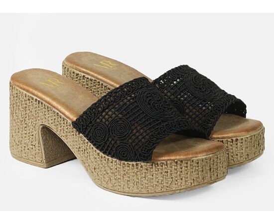 Boho mules MR -MIRA- 88800011 Mαύρο