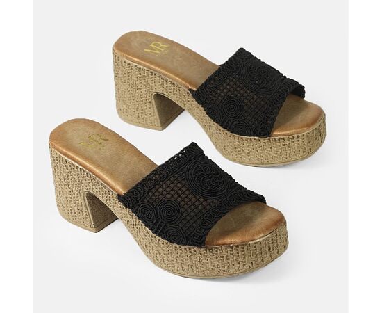 Boho mules MR -MIRA- 88800011 Mαύρο