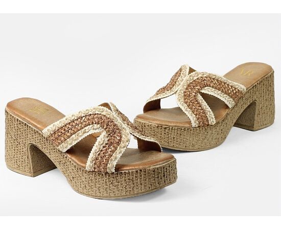 Boho mules MR -MIRA- 88800016 Μπεζ