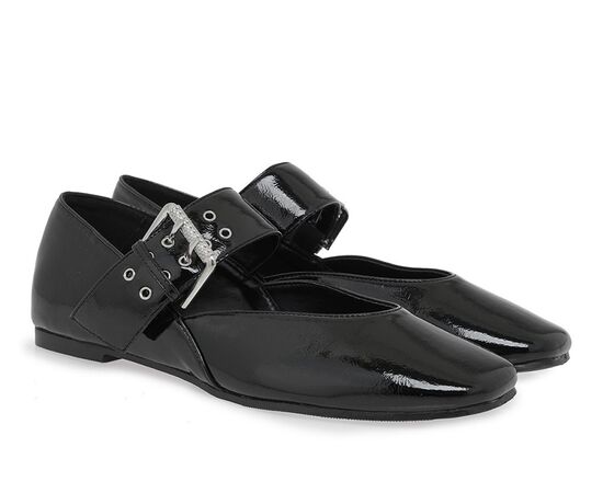 Γυναικείες Μπαλαρίνες  Seven V120A9601028 ΜΑΥΡΟ ΒΕΡΝΙ ΣΠΑΣΤΟ