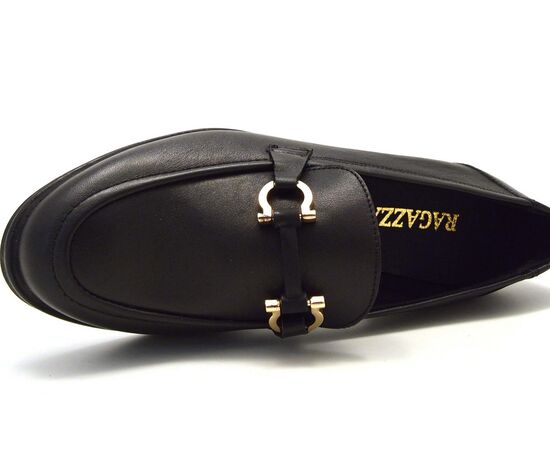 Μοκασίνια RAGAZZA 0380 ΜΑΥΡΟ ΔΕΡΜΑ