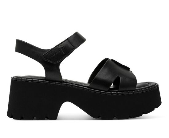 Γυναικείες πλατφόρμες Tamaris 1-28377-46-003 BLACK LEATHER