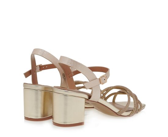 Γυναικείo Πέδιλο Seven W490E208429B ΠΛΑΤΙΝΑ GLITTER ΣΤΡΑΣ