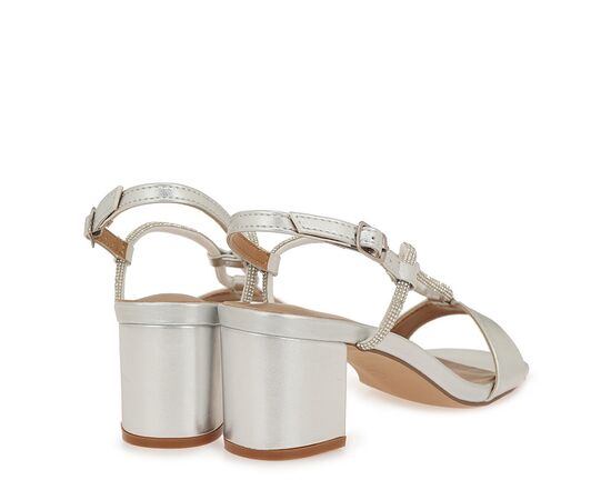 Γυναικείo Πέδιλο Seven W490E6144E94 ΑΣΗΜΙ ΣΤΡΑΣ