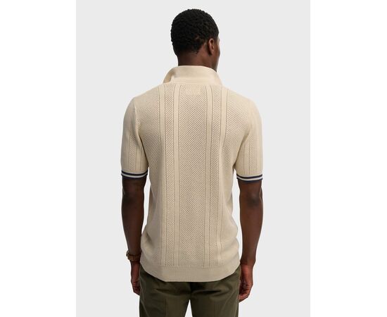 ΜΠΛΟΥΖΑ ΑΝΔΡΙΚΟ SUPERDRY  D2 STUD KNITTED TEXTURE S/S POLO M1110458A BEIGE