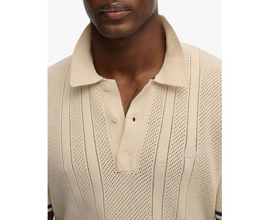 ΜΠΛΟΥΖΑ ΑΝΔΡΙΚΟ SUPERDRY  D2 STUD KNITTED TEXTURE S/S POLO M1110458A BEIGE